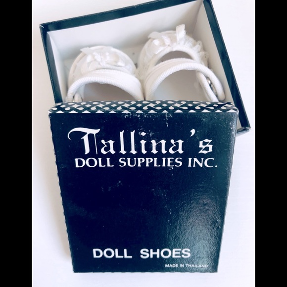 Mary Jane doll shoes sz 2 White with lace - Picture 2 of 16